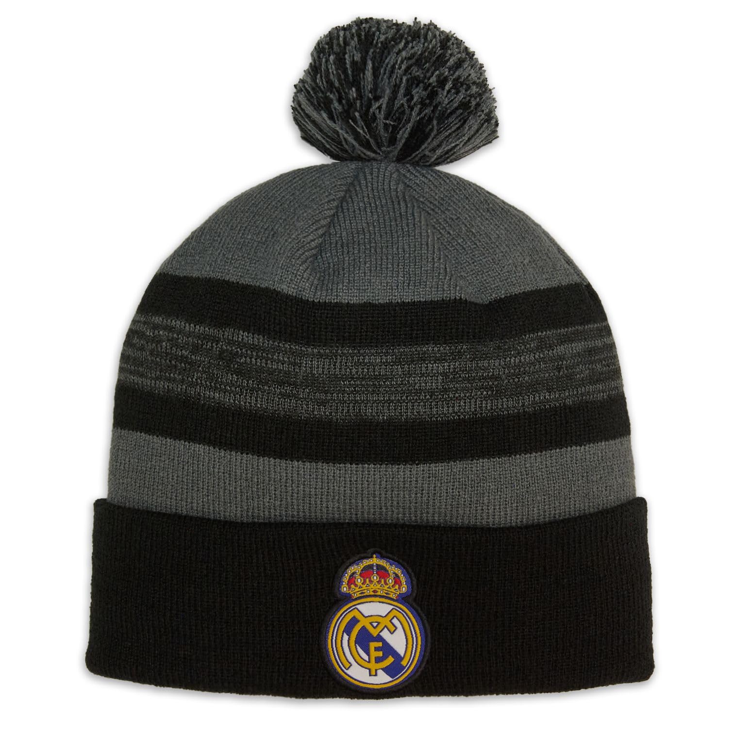 2024 Compatible with Real Madrid Official Grey with Black Line Pattern Beanie