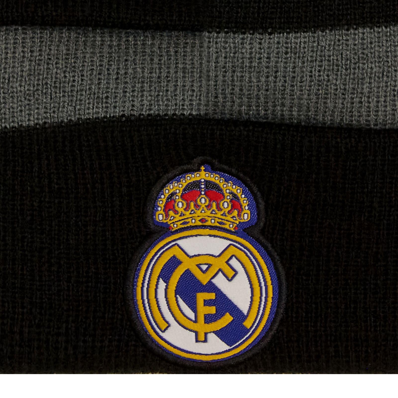 2024 Compatible with Real Madrid Official Grey with Black Line Pattern Beanie