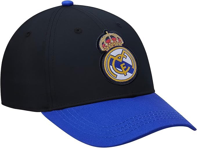 2024 Compatible with Real Madrid Official Soccer Cap 2 Black with Blue 3 2024 Compatible with Real Madrid Official Soccer Cap 2 Black with Blue