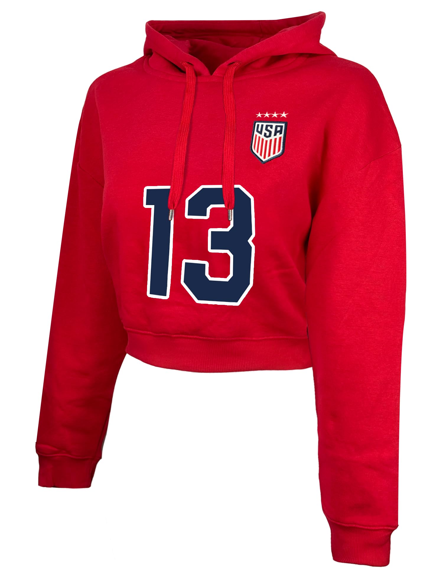Icon Sports Alex Morgan Women's U.S. Soccer Cropped Hoodie, Adult Sizes Long-Sleeve Sweatshirt with Hood