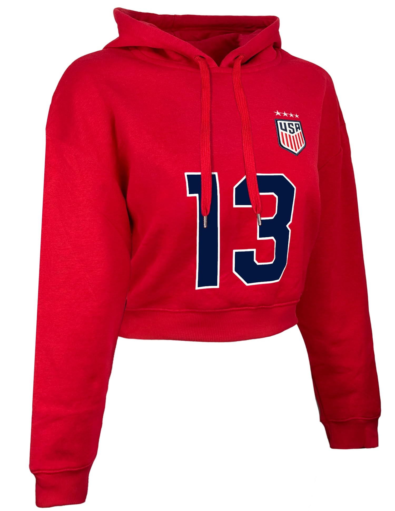 Icon Sports Alex Morgan Women's U.S. Soccer Cropped Hoodie, Adult Sizes Long-Sleeve Sweatshirt with Hood