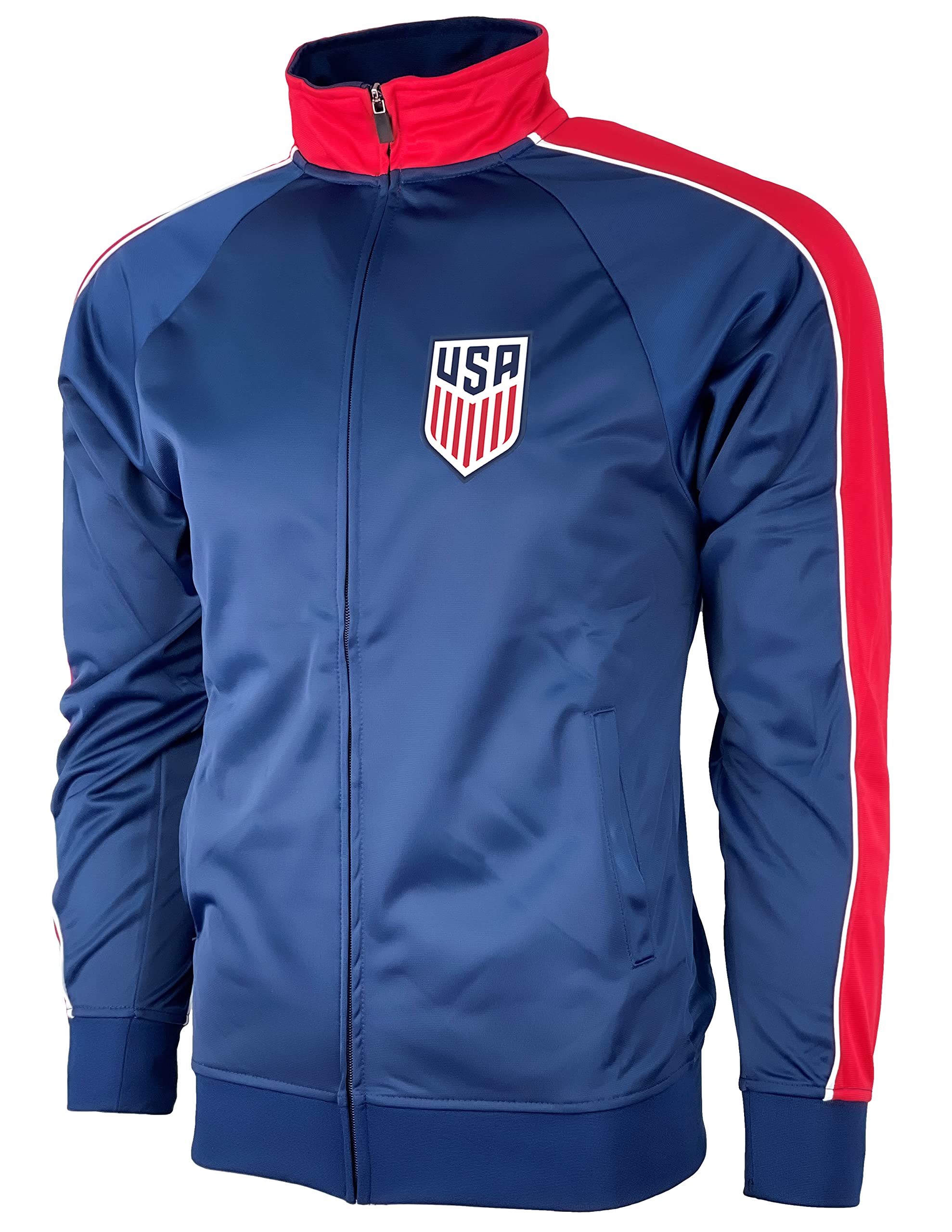 Icon Sports Licensed U.S. Soccer Full Zip Up Active - Adult Sizes - Training Soccer Track Jacket