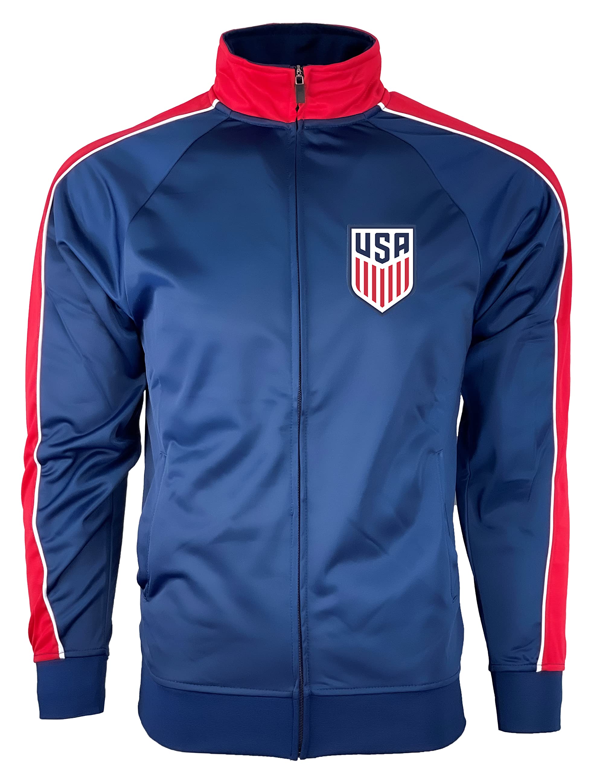 Icon Sports Licensed U.S. Soccer Full Zip Up Active - Adult Sizes - Training Soccer Track Jacket