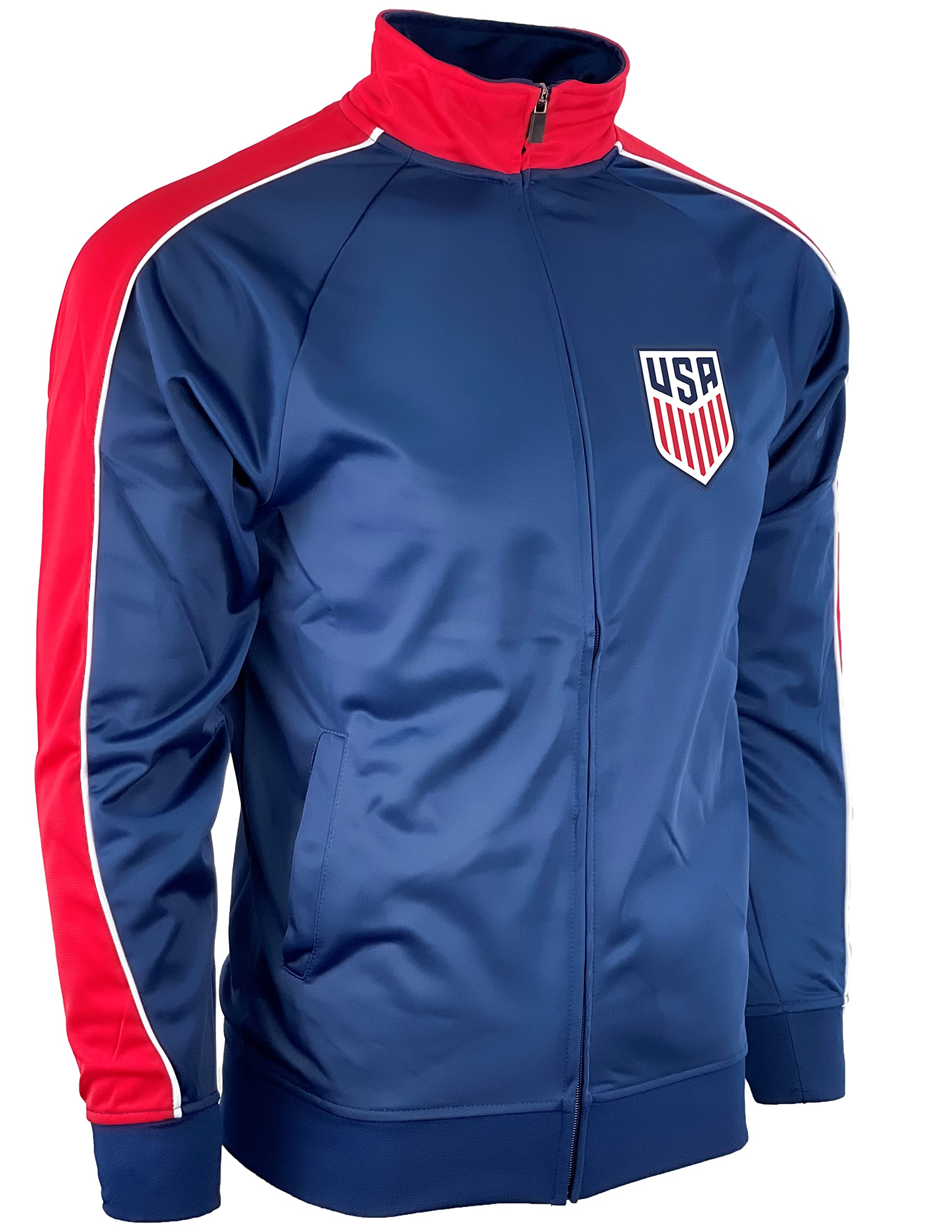Icon Sports Licensed U.S. Soccer Full Zip Up Active - Adult Sizes - Training Soccer Track Jacket