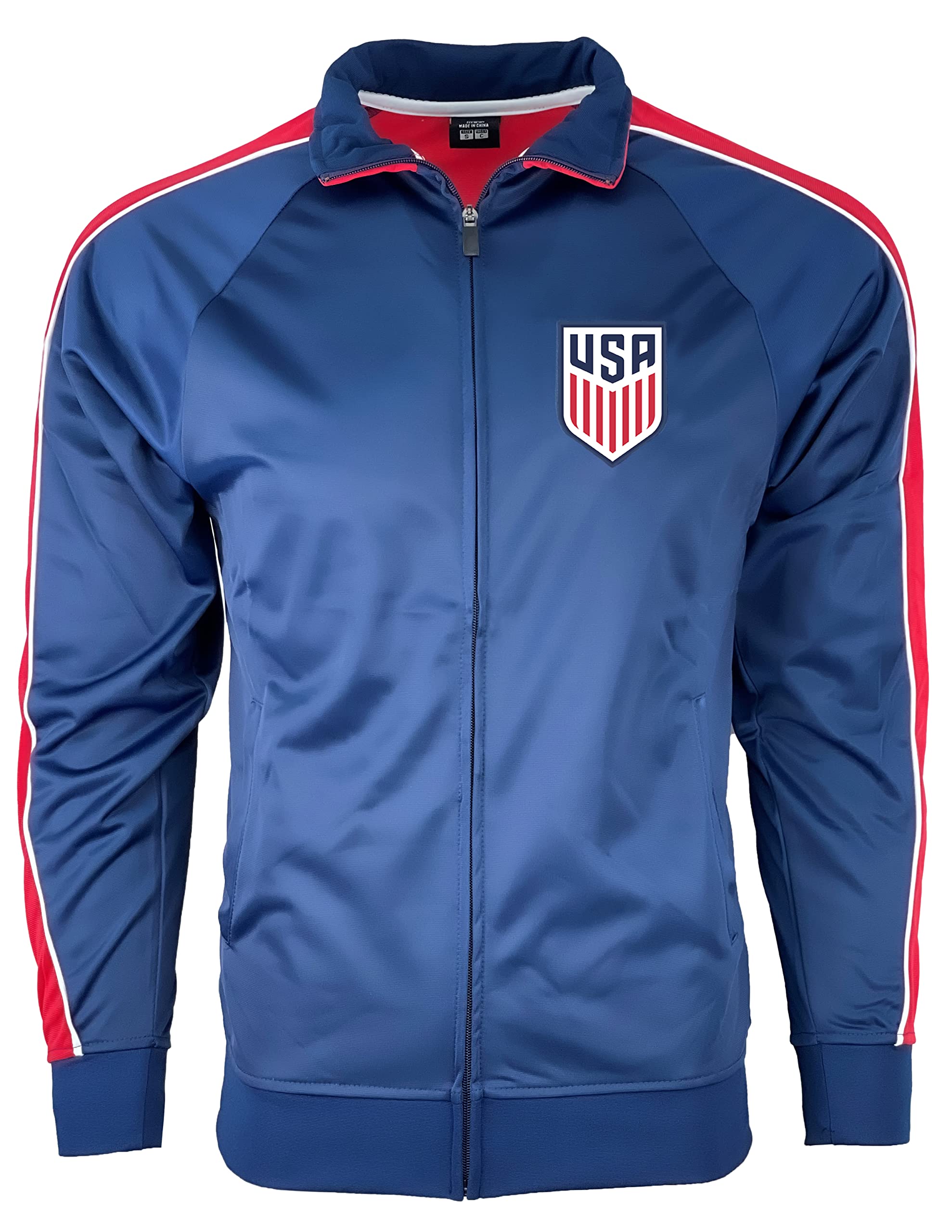 Icon Sports Licensed U.S. Soccer Full Zip Up Active - Adult Sizes - Training Soccer Track Jacket