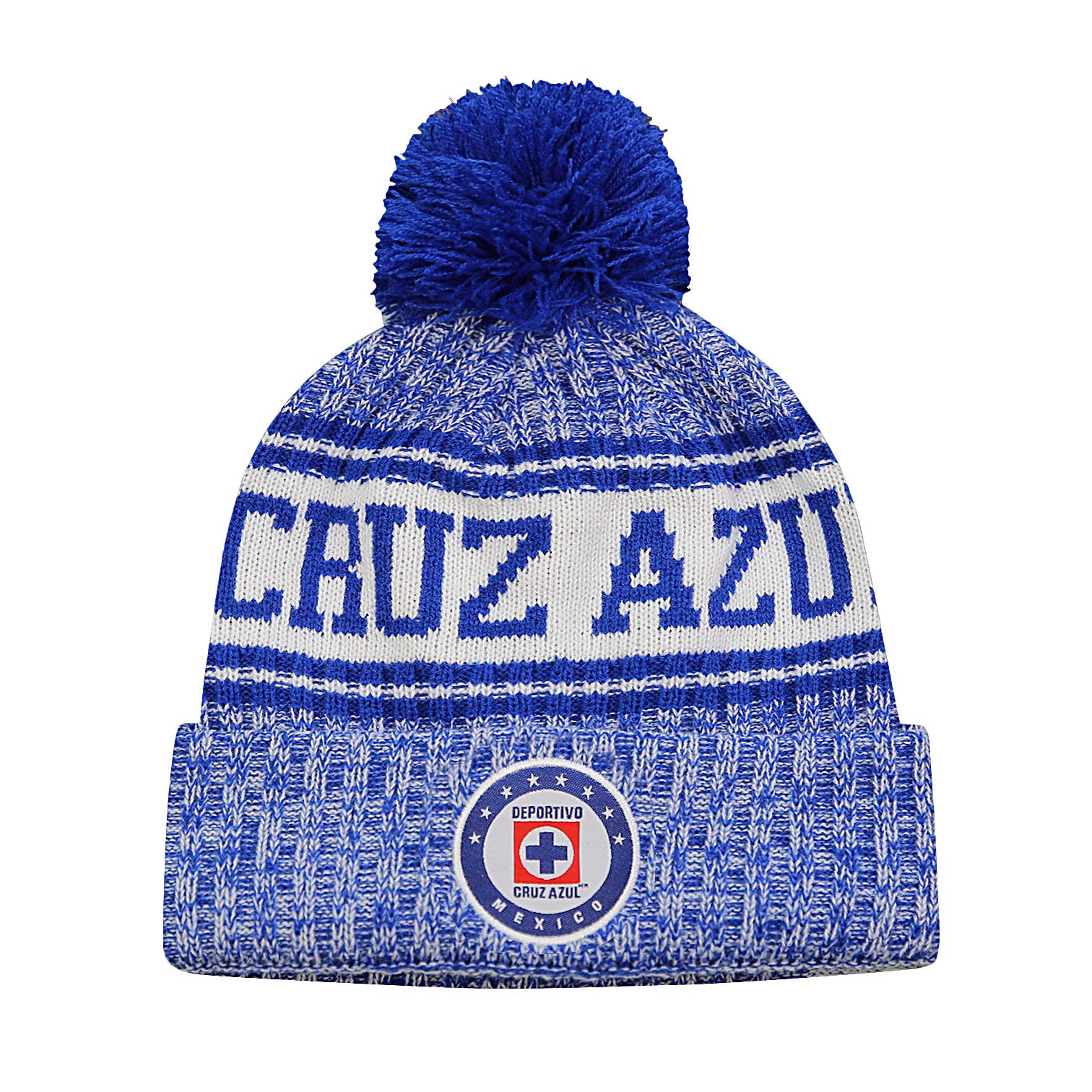 Icon Sports Federacion Mexicana de Futbol Asociacion Club Deportivo Social y Cultural - Cruz Azul Mens Crowned Team Pom Beanie, Blue, OSFM (CR42BN)