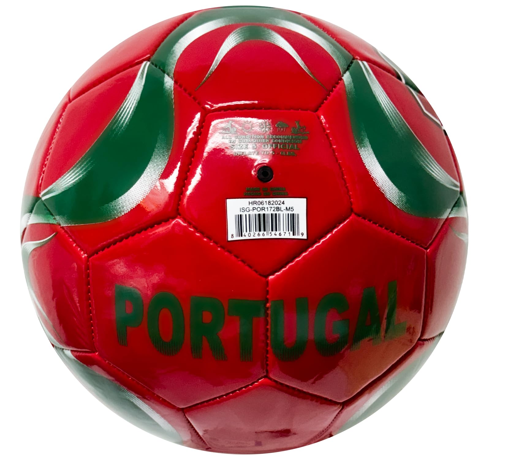 Icon Sports Portugal Soccer Ball, for All Ages - Size 2,4 and 5, National Soccer Team Ball