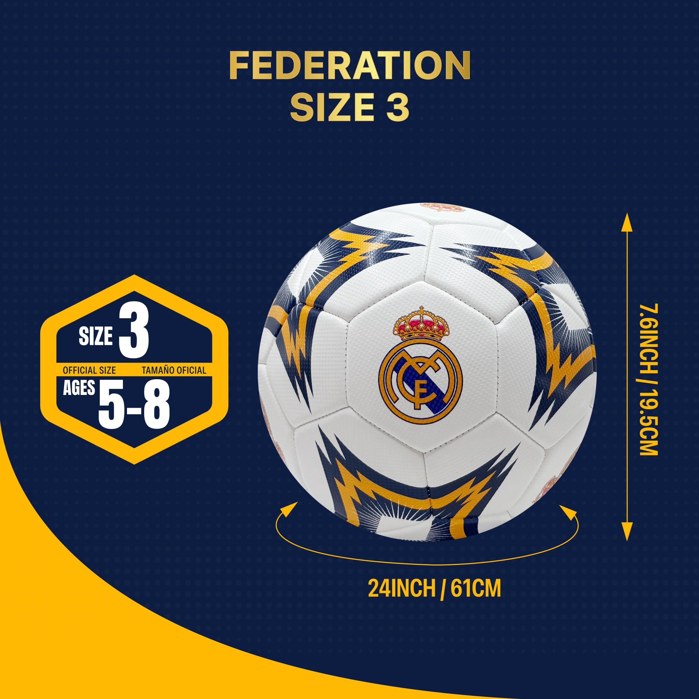 Icon Sports Officially Licensed Real Madrid CF Soccer Ball