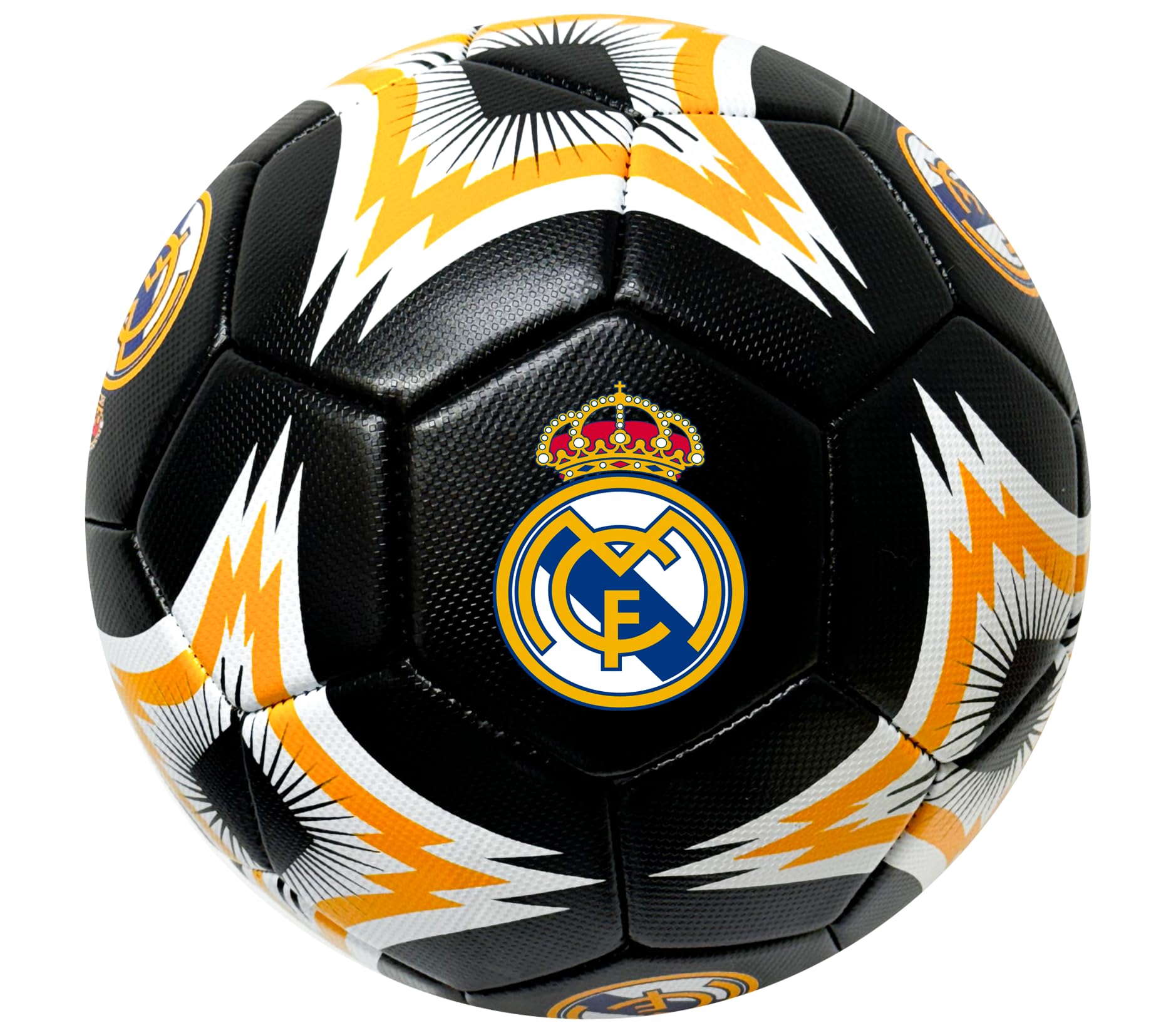 Icon Sports Real Madrid Soccer Ball, for All Ages - Size 2,4 and 5, Licensed R. Madrid Black Ball