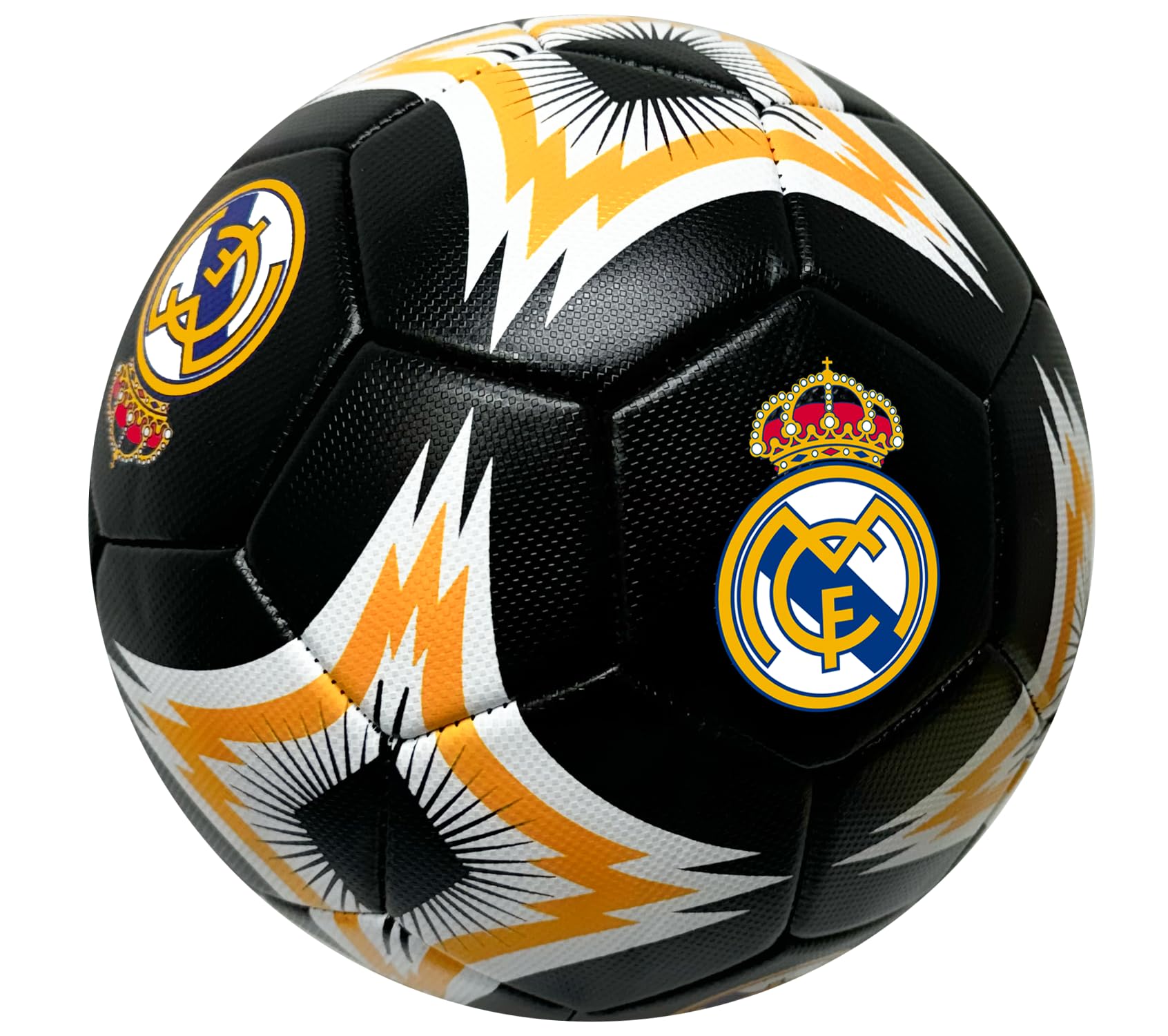 Icon Sports Real Madrid Soccer Ball, for All Ages - Size 2,4 and 5, Licensed R. Madrid Black Ball