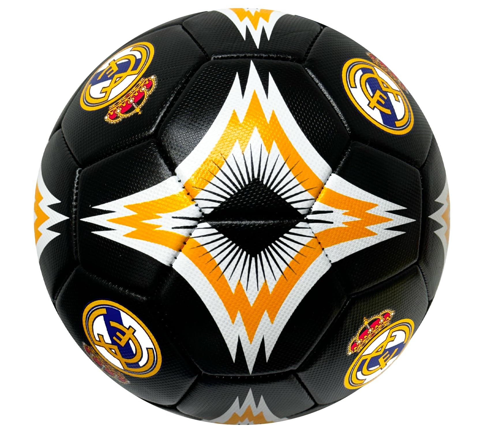 Icon Sports Real Madrid Soccer Ball, for All Ages - Size 2,4 and 5, Licensed R. Madrid Black Ball