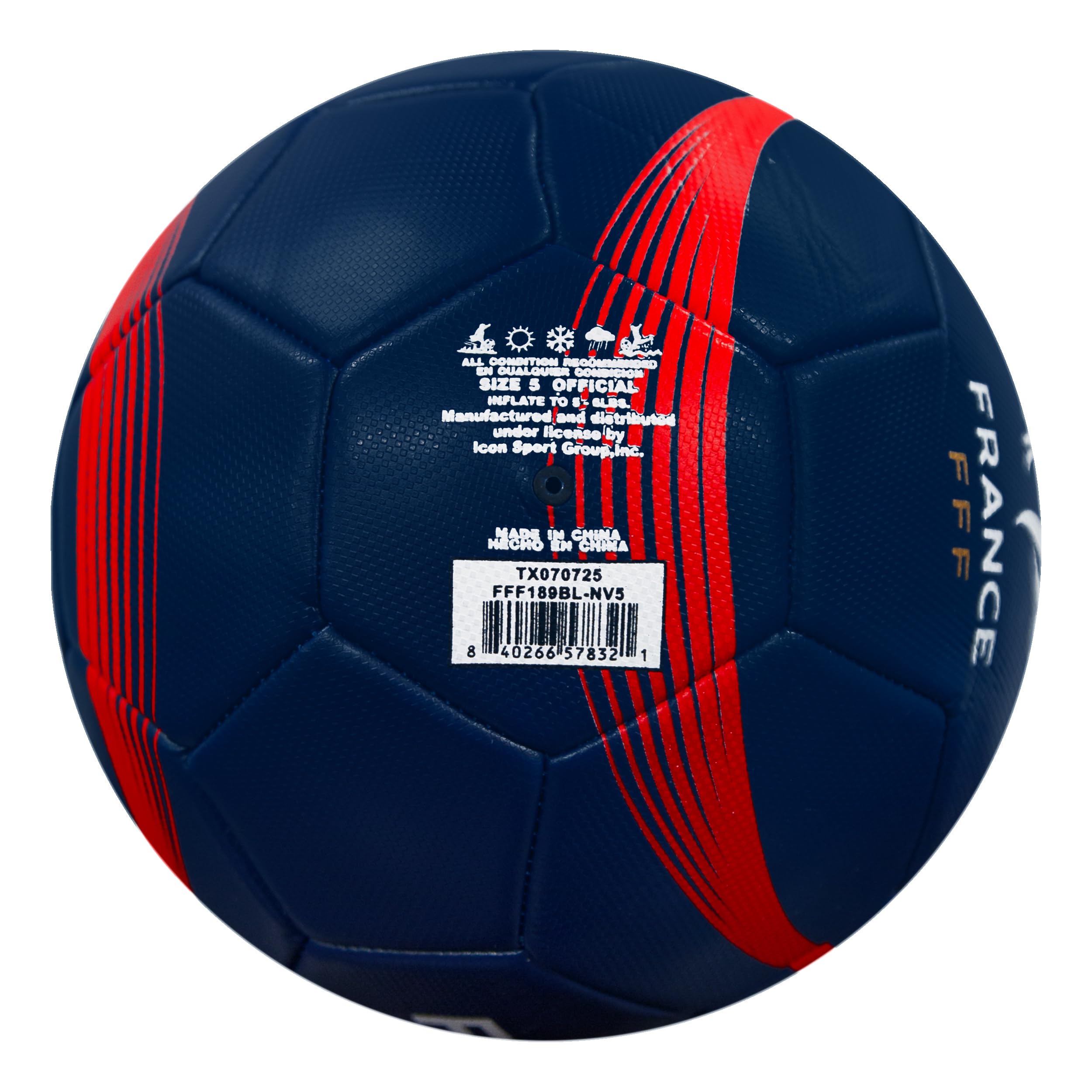 Icon Sports Officially Licensed French Football Federation Soccer Ball