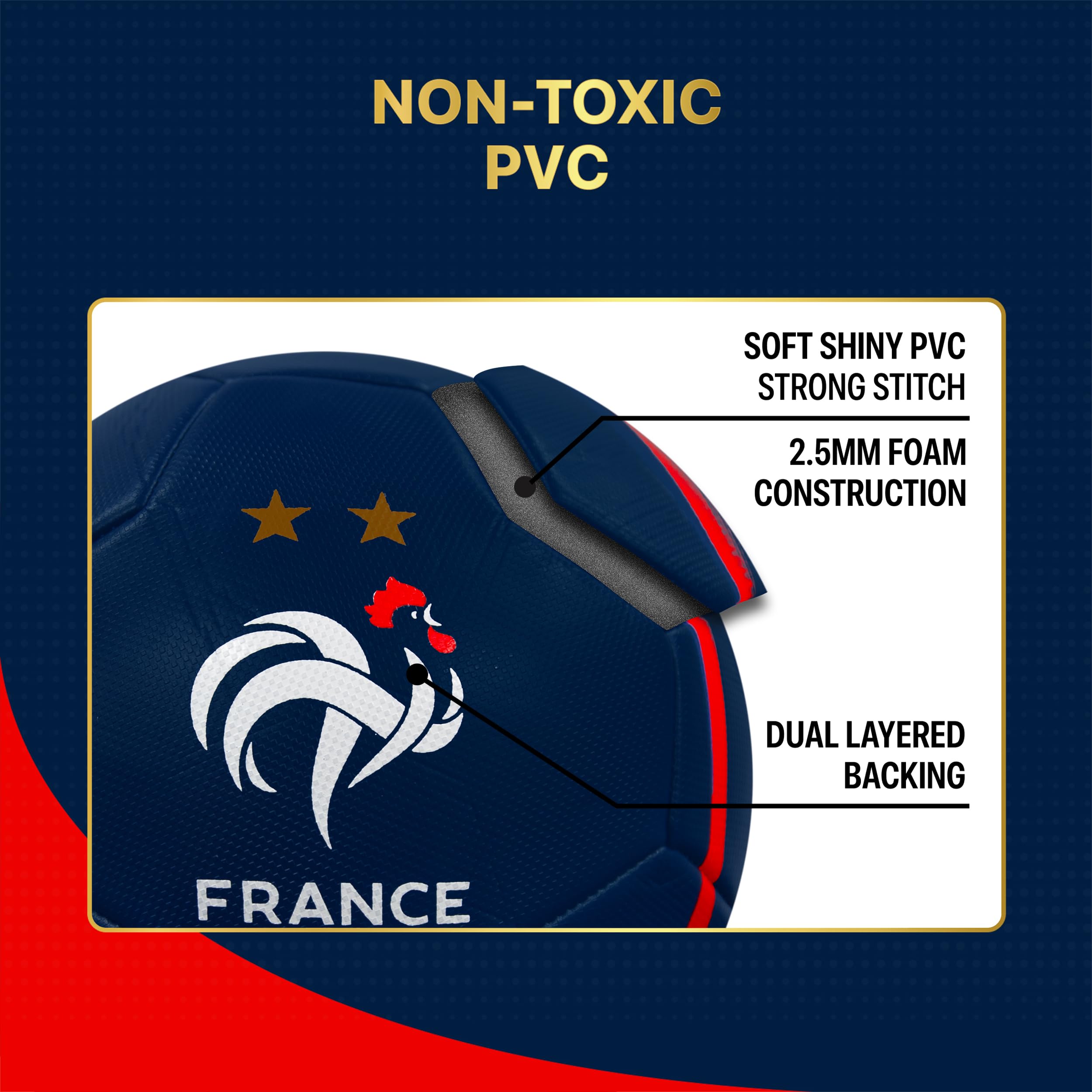 Icon Sports Officially Licensed French Football Federation Soccer Ball