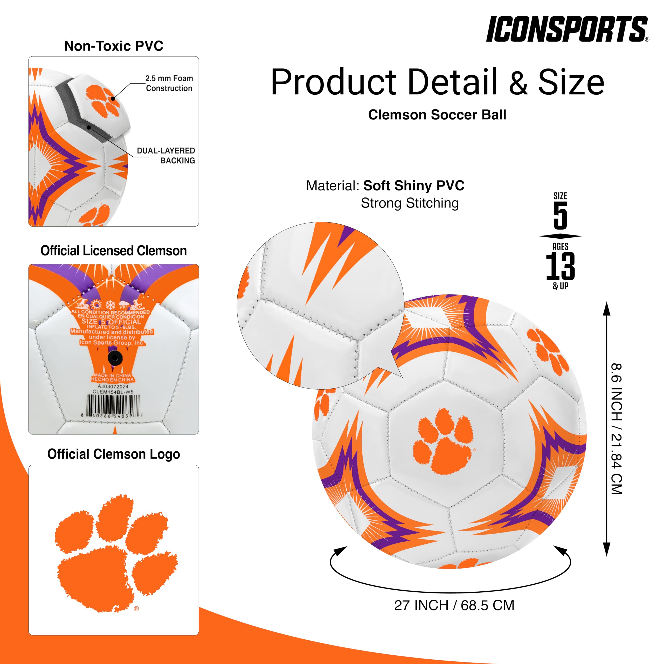 Icon Sports Official NCAA Team Soccer Ball