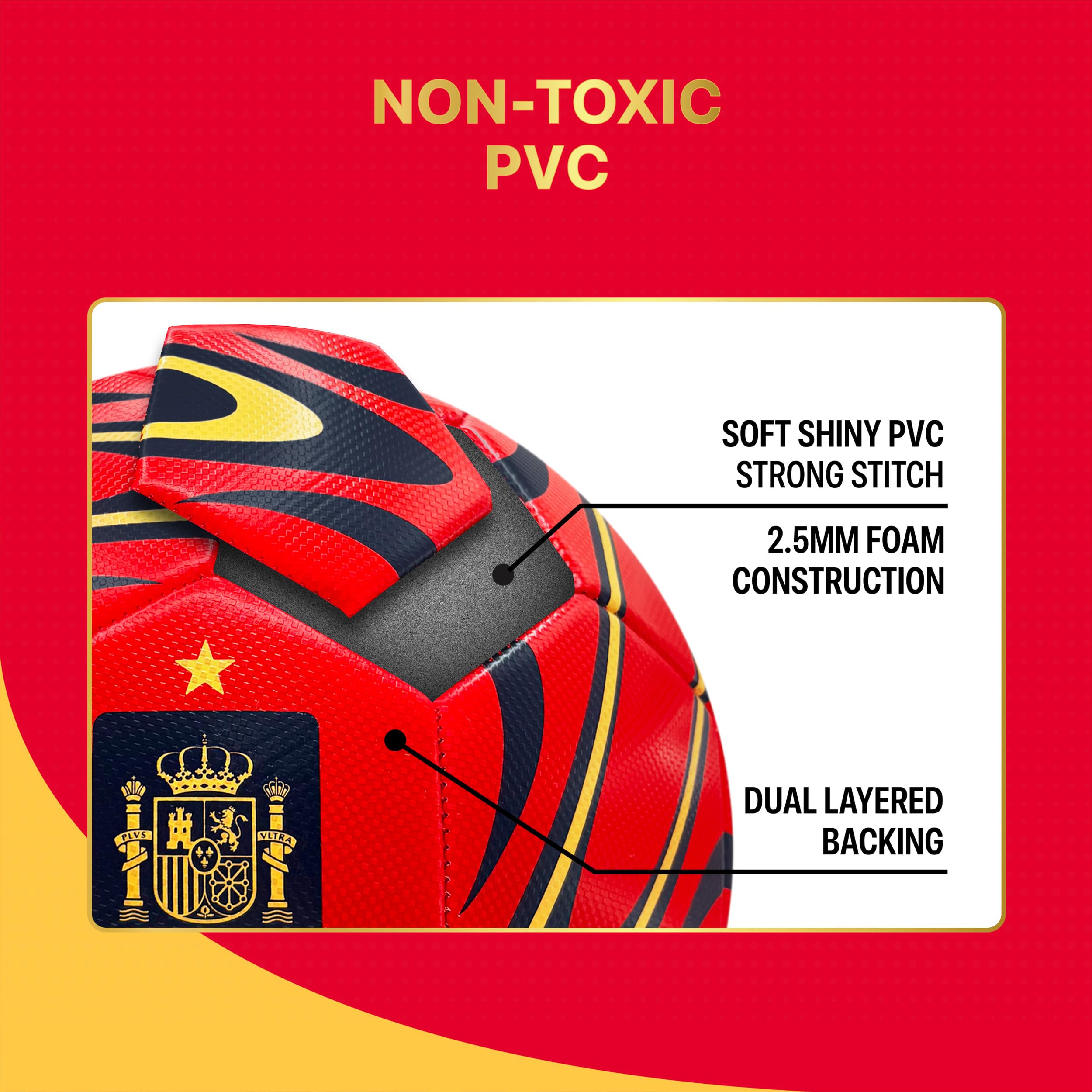 Icon Sports Officially Licensed Royal Spanish Football Soccer Ball - Size 5
