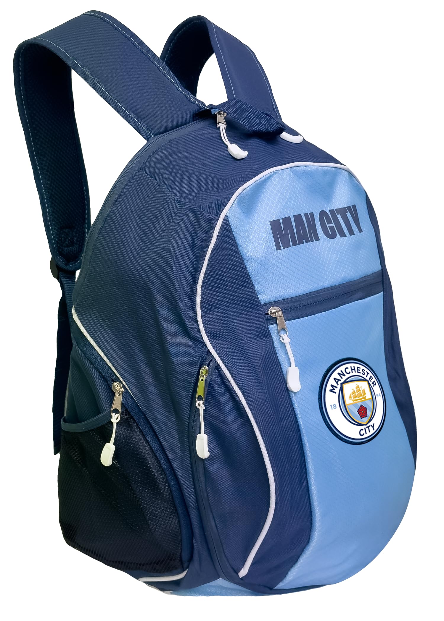 Manchester City Backpack, Officially Licensed Man City Adult Backpack With Soccer Ball Compartment