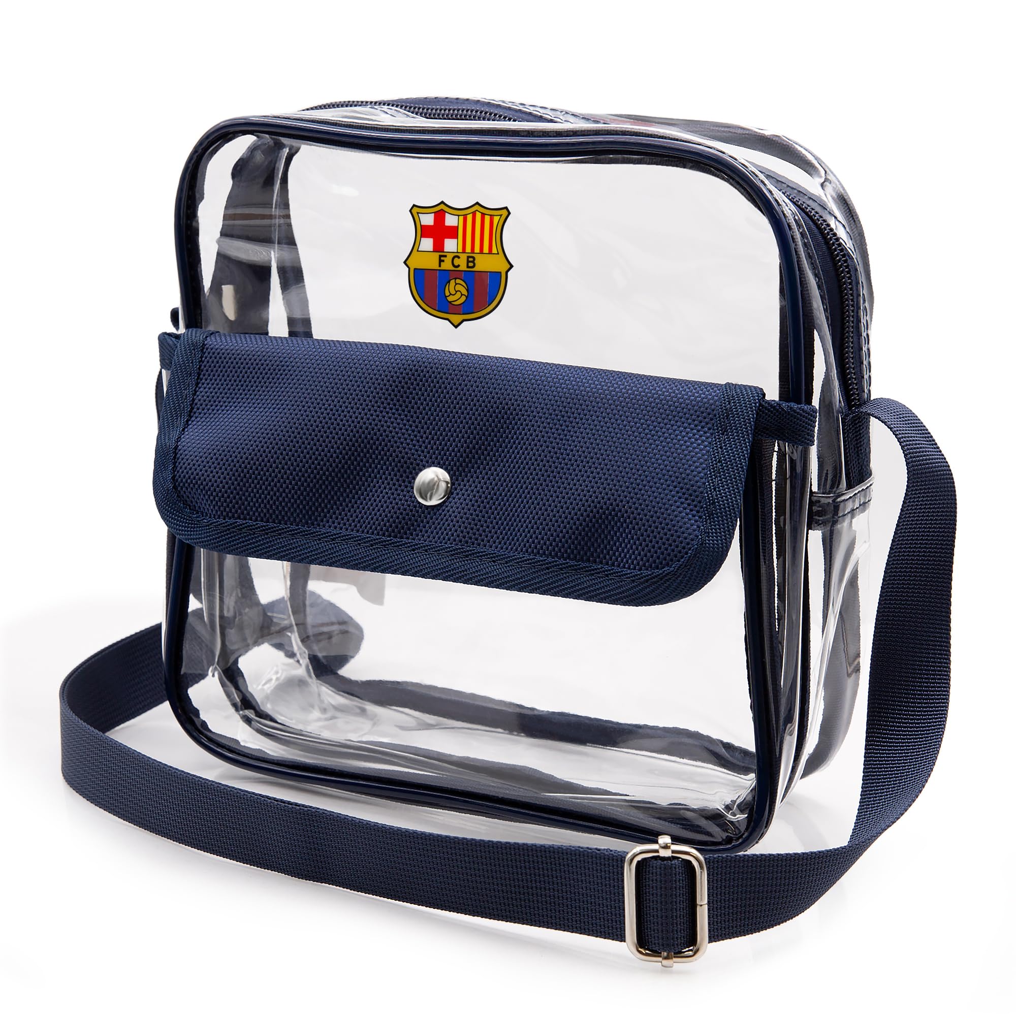Icon Sports Officially Licensed Stadium-Approved Clear Crossbody Bag with Zipper and Side Pocket