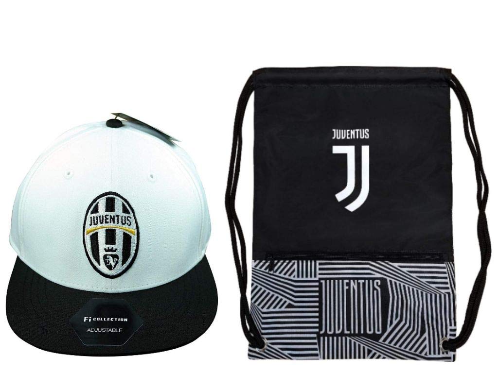 Icon Sports Compatible with Juventus Official Soccer Cap & Cinch Bag - 01-4