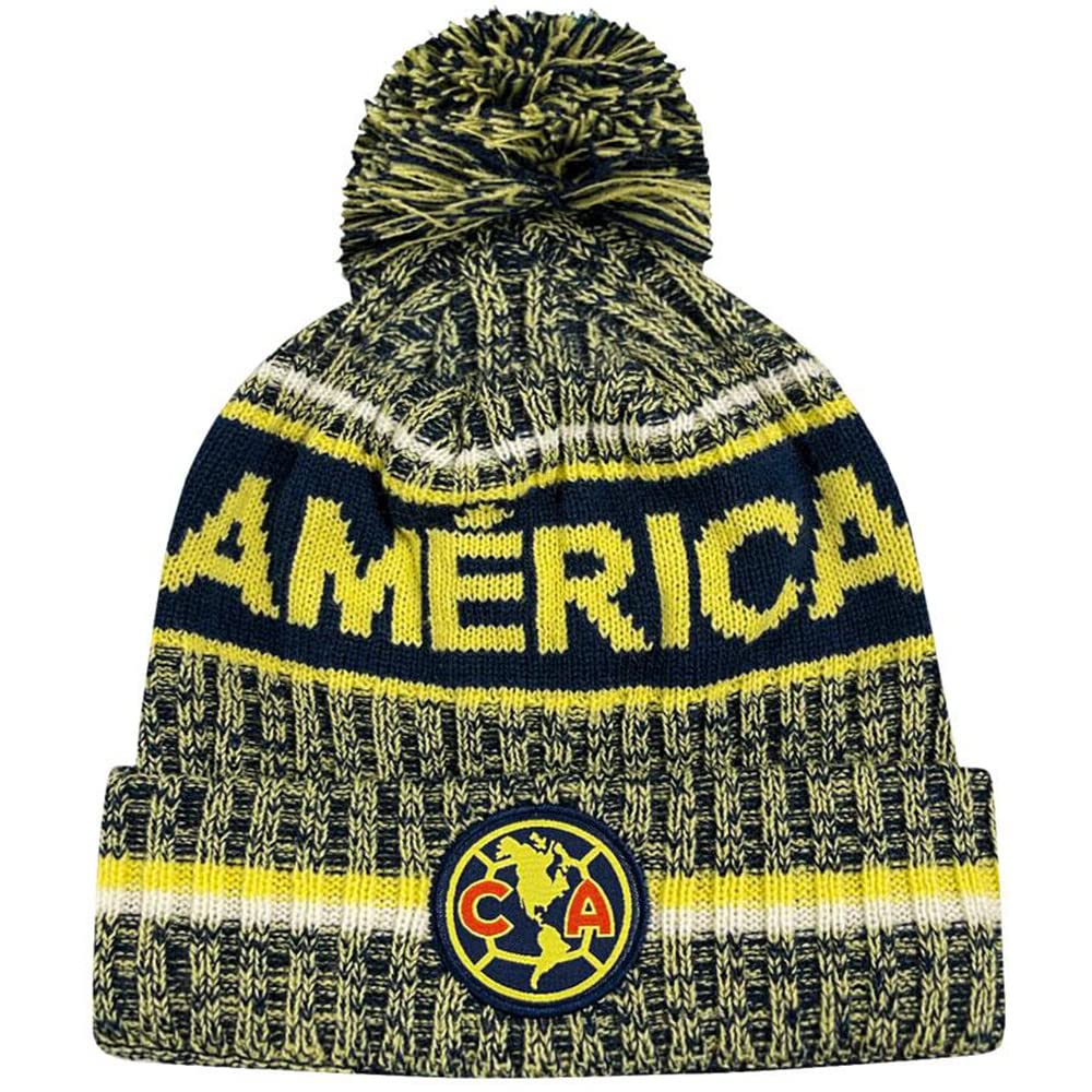 Icon Sports Soccer Team Beanie – Adult Official Football Club Knit Winter Warm Pom Cap Casual Hat for Men Women Unisex