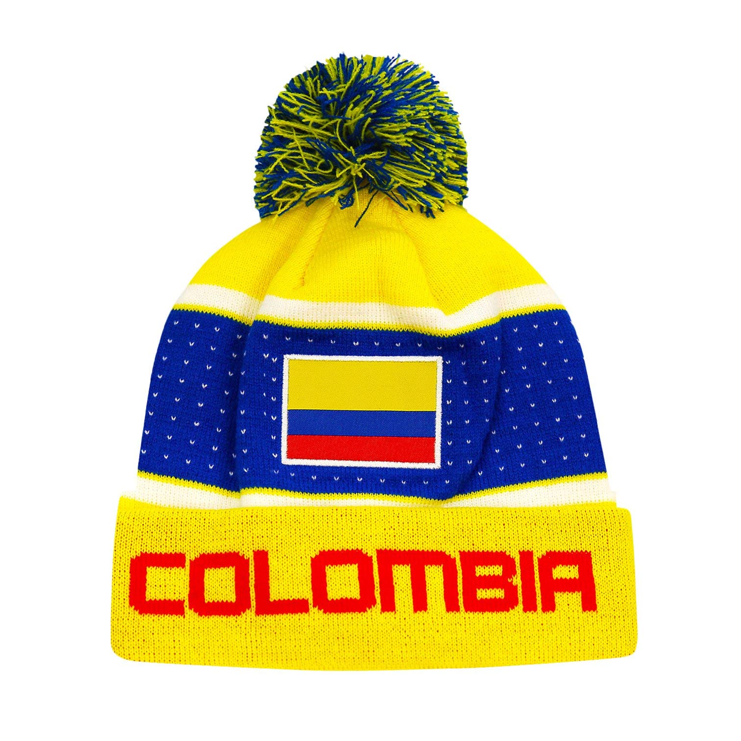 Icon Sports Country Soccer Beanie – Adult Official National Football Team Flag Knit Winter Warm Pom Cap Hat for Men Women