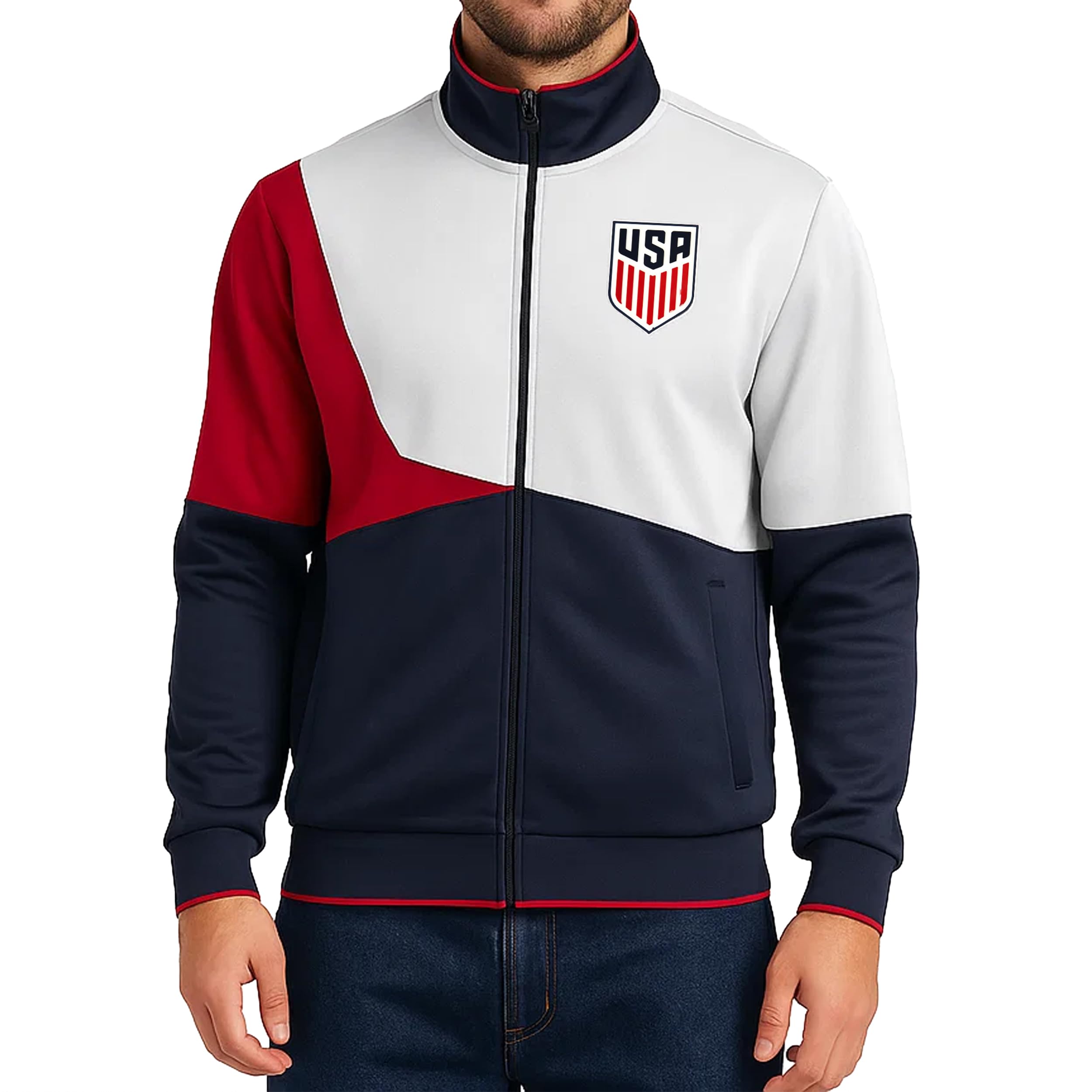 Icon Sports Officially Licensed US Soccer Federation Track Jacket - Unisex Adult