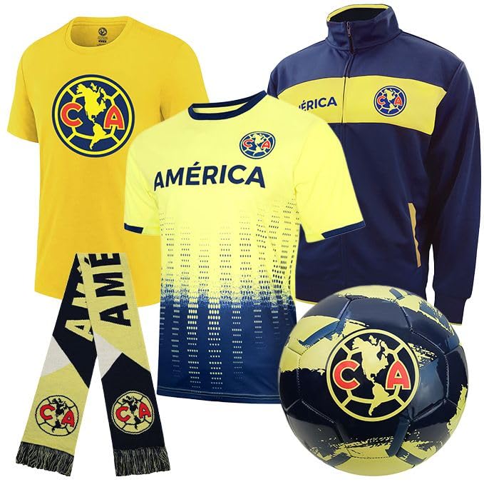 Icon Sports Pro League Ultimate Fan Pack – Officially Licensed 5-Piece Soccer Merch - Shirt, Jersey, Jacket, Scarf, Ball