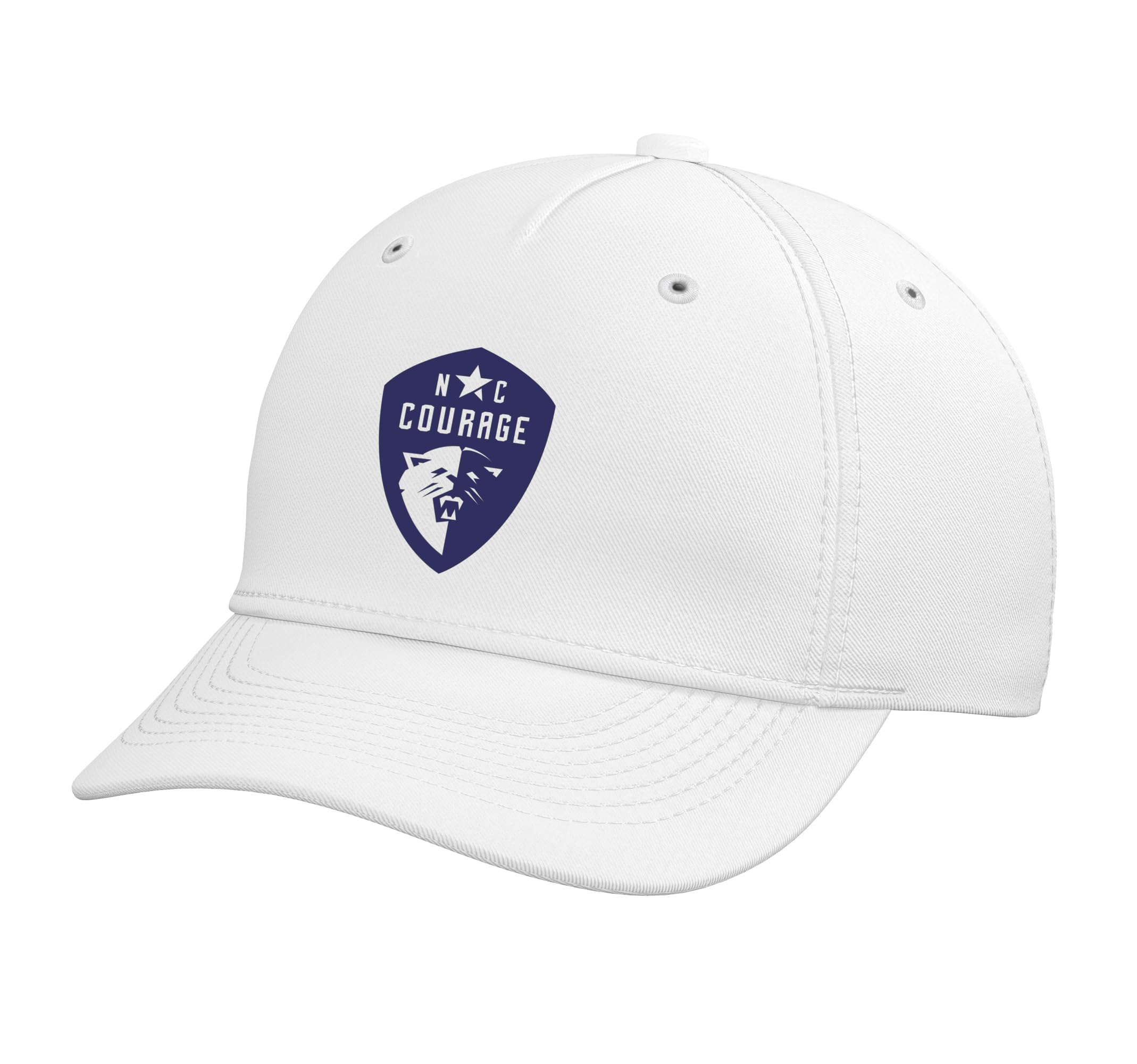 NWSL North Carolina Courage Officially Licensed White Cap Adjustable Baseball Hat