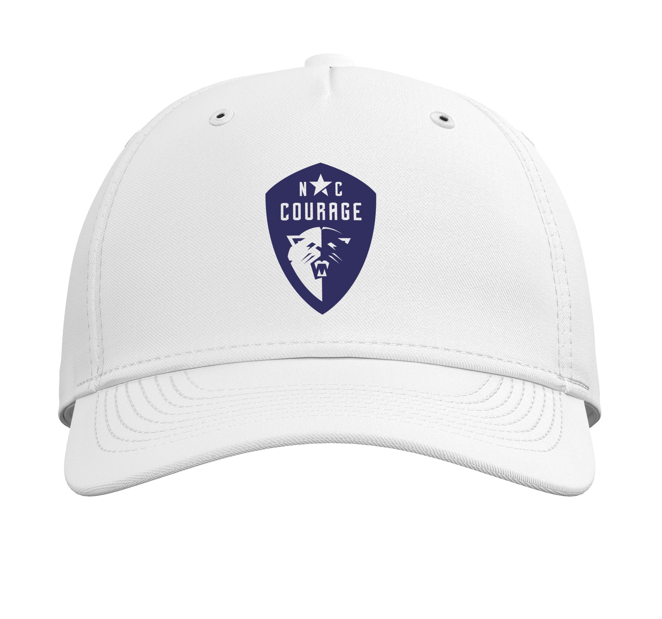 NWSL North Carolina Courage Officially Licensed White Cap Adjustable Baseball Hat