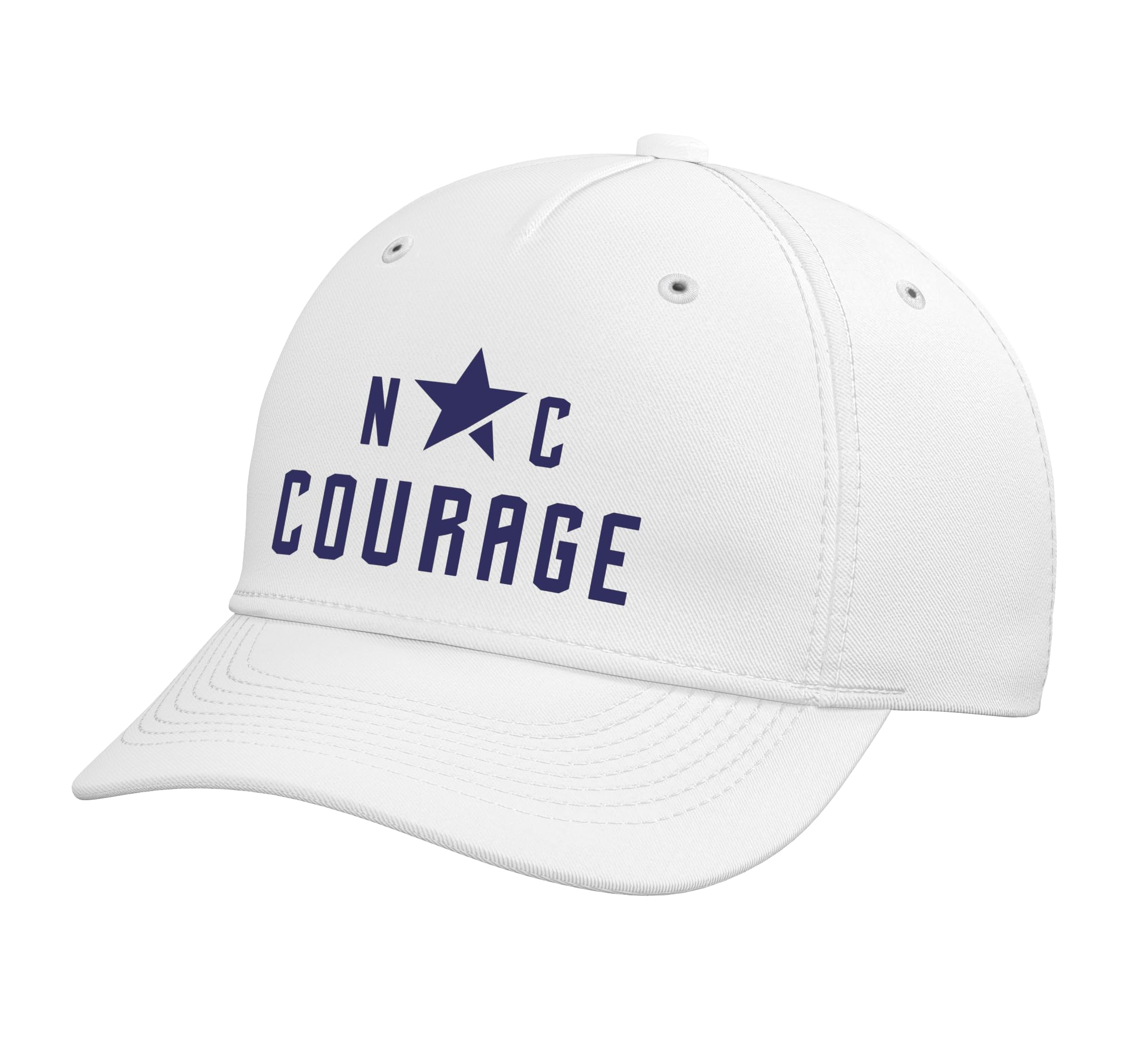 NWSL NC Courage Officially Licensed White Cap Adjustable Baseball Hat