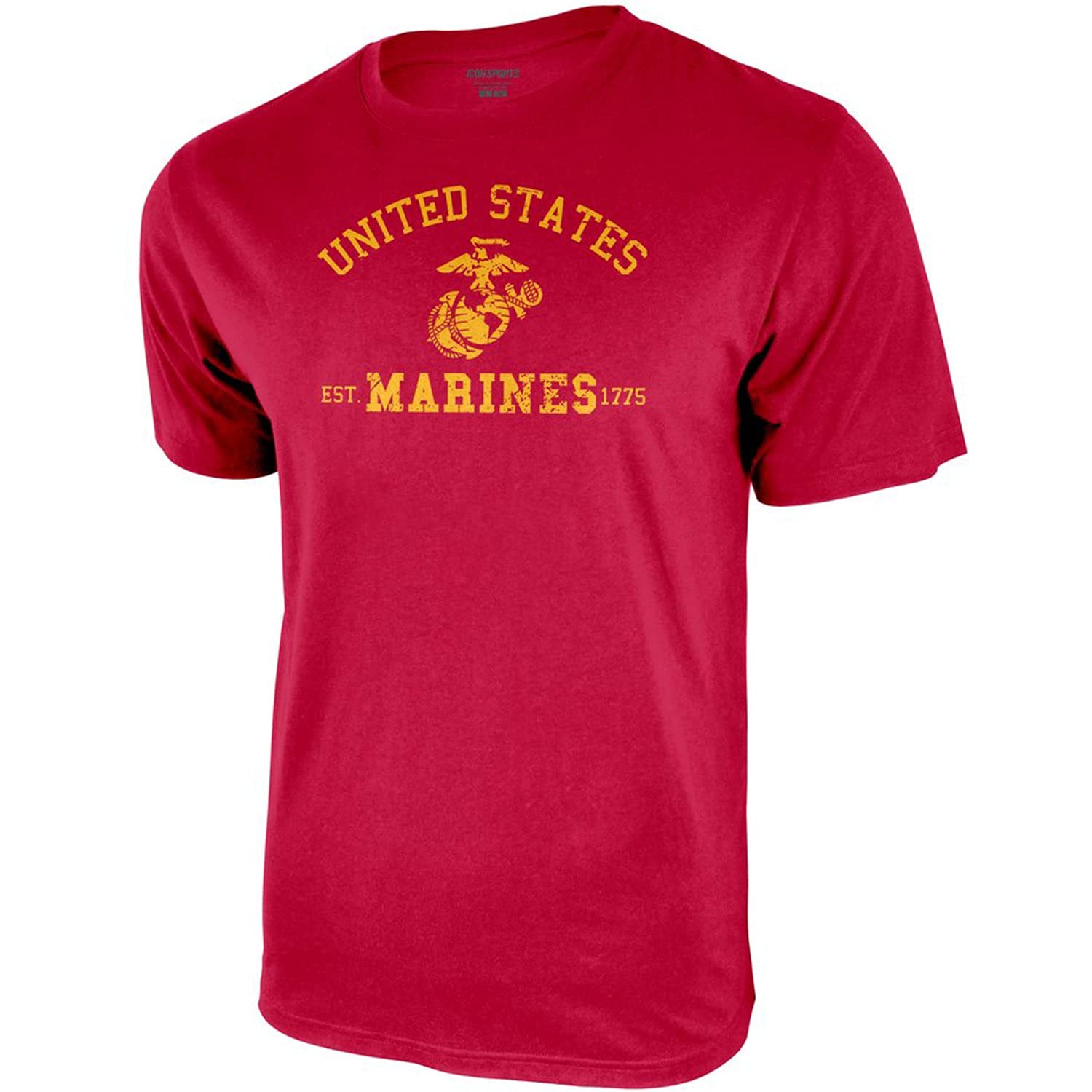 Icon Sports Mens U.S. Marine Corps Graphic Logo Short Sleeve Cotton T-Shirt