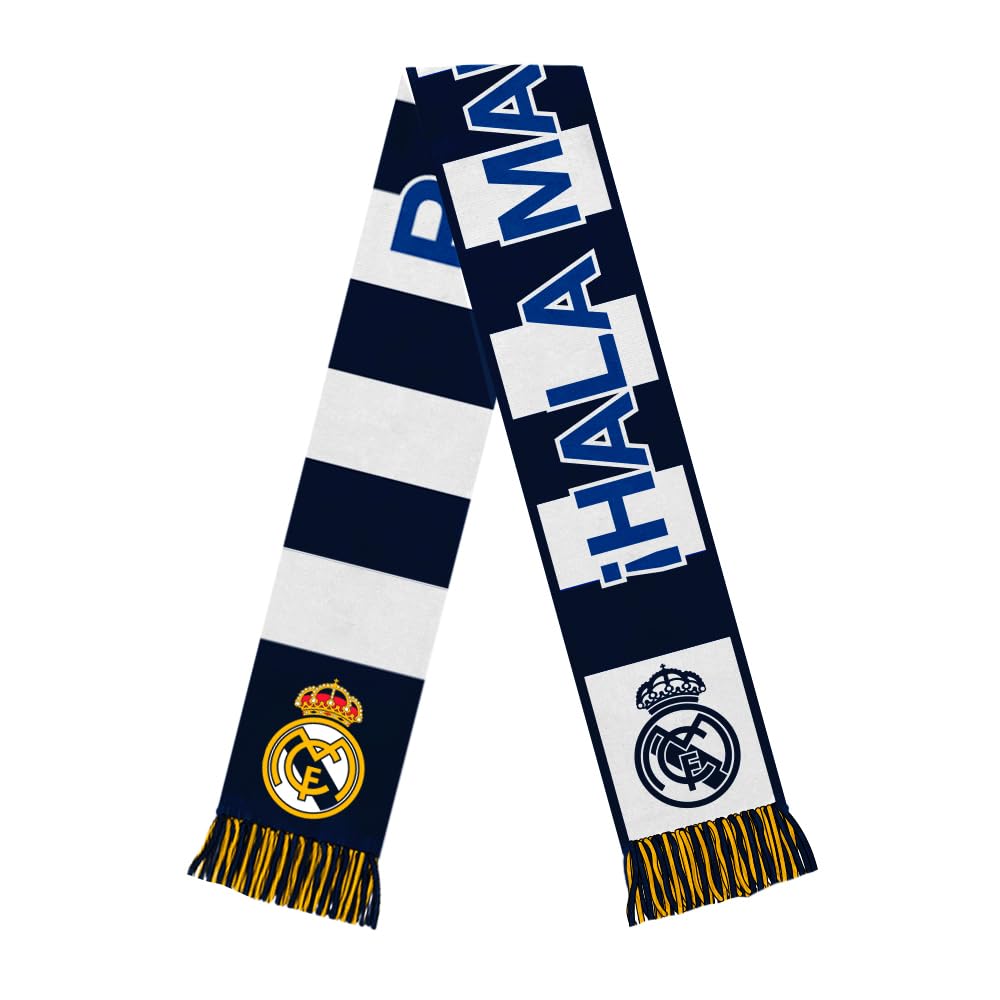 Icon Sports Officially Licensed Real Madrid CF Soccer Scarf - Unisex Adult