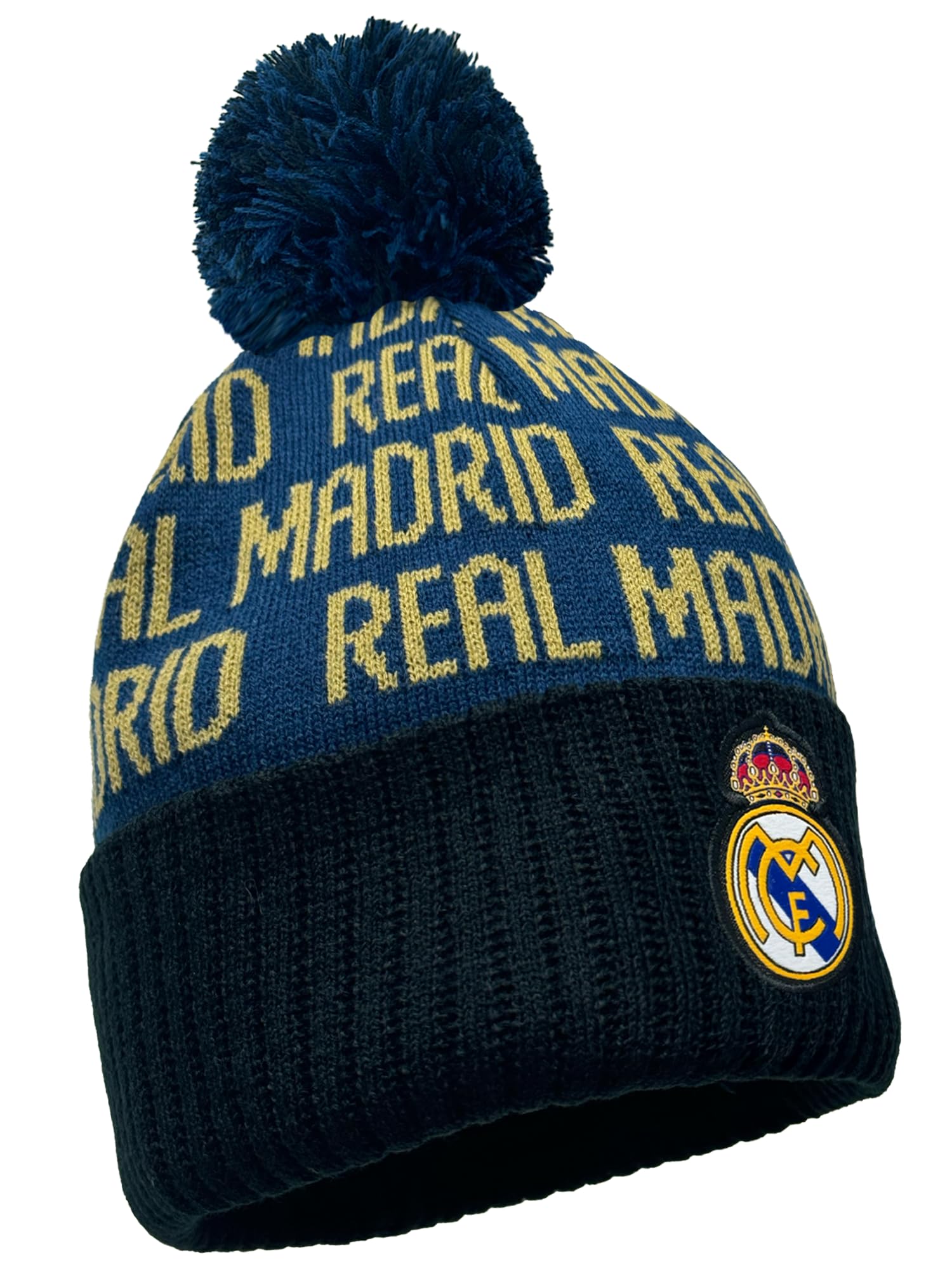 Icon Sports Real Madrid CF Soccer Pom Beanie - Unisex Adult