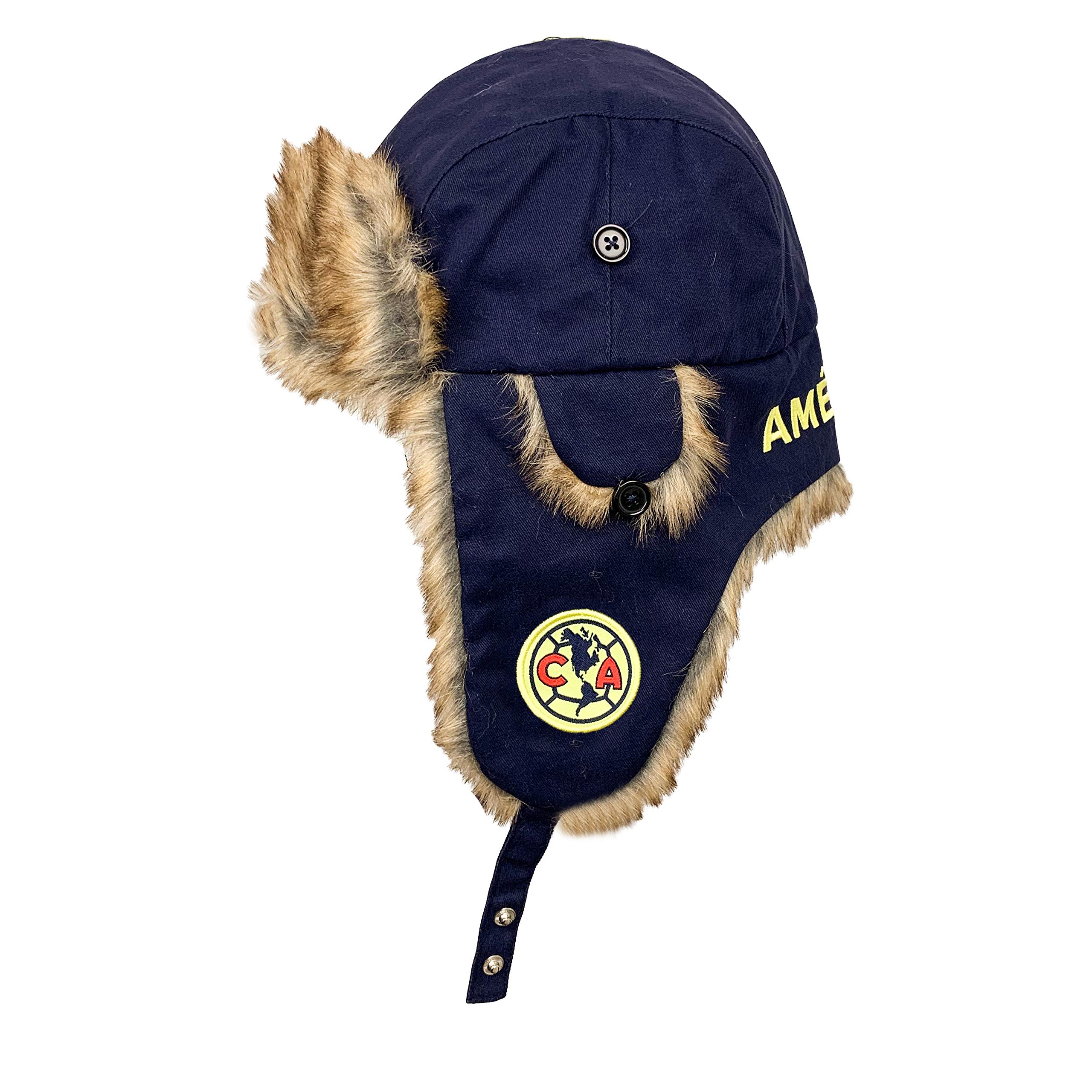 Icon Sports Club America Trapper Hat, Licensed America Winter Hat Navy