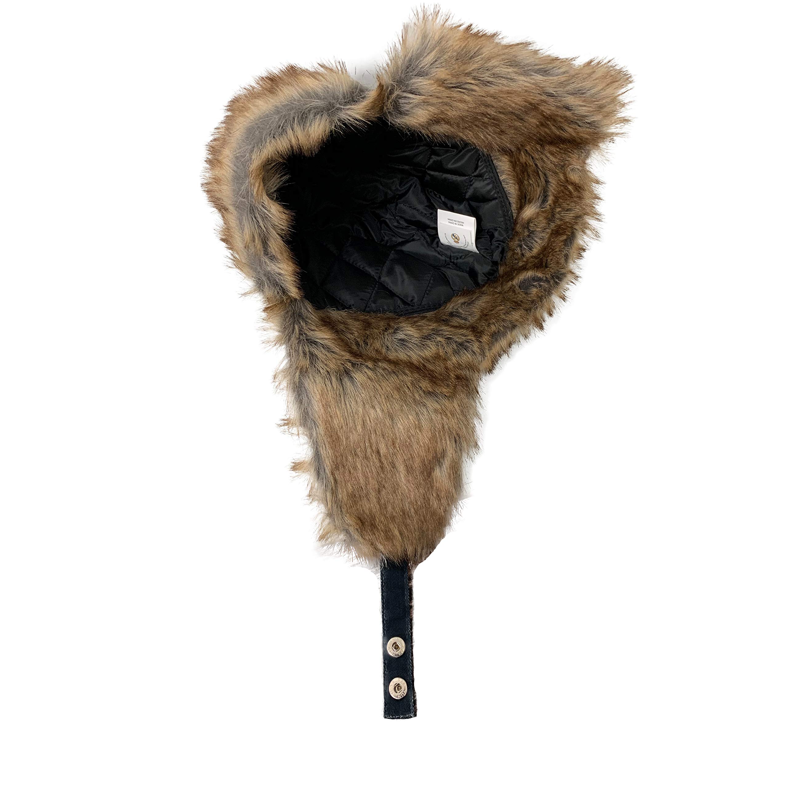 Real Madrid Trapper Hat, Licensed Real M. Faux Fur & Ear Flaps, Snow Hat for Hunting, Skiing & Cold Weather Activities