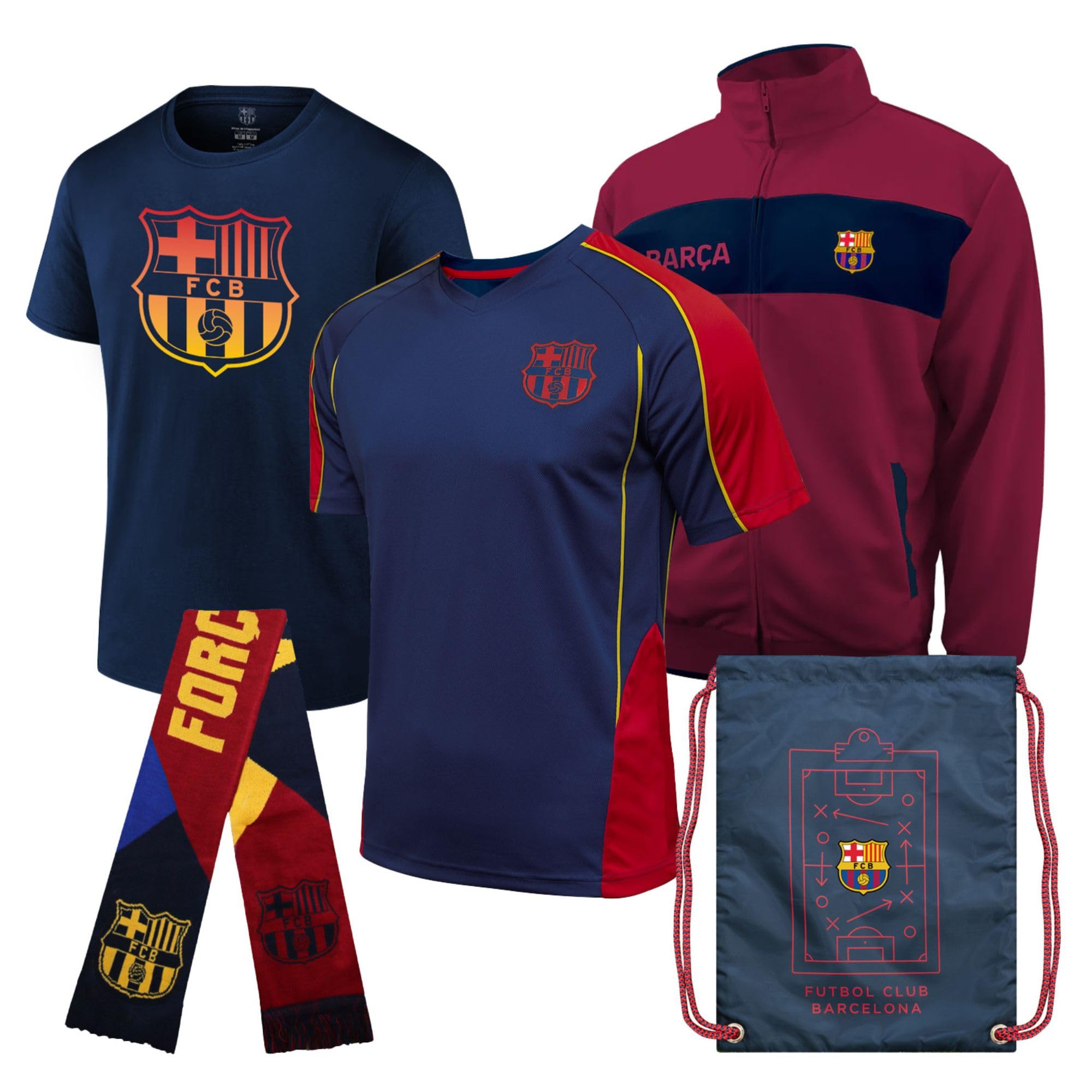 Icon Sports Pro League Ultimate Fan Pack – Officially Licensed 5-Piece Soccer Merch - Shirt, Jersey, Jacket, Scarf, Bag