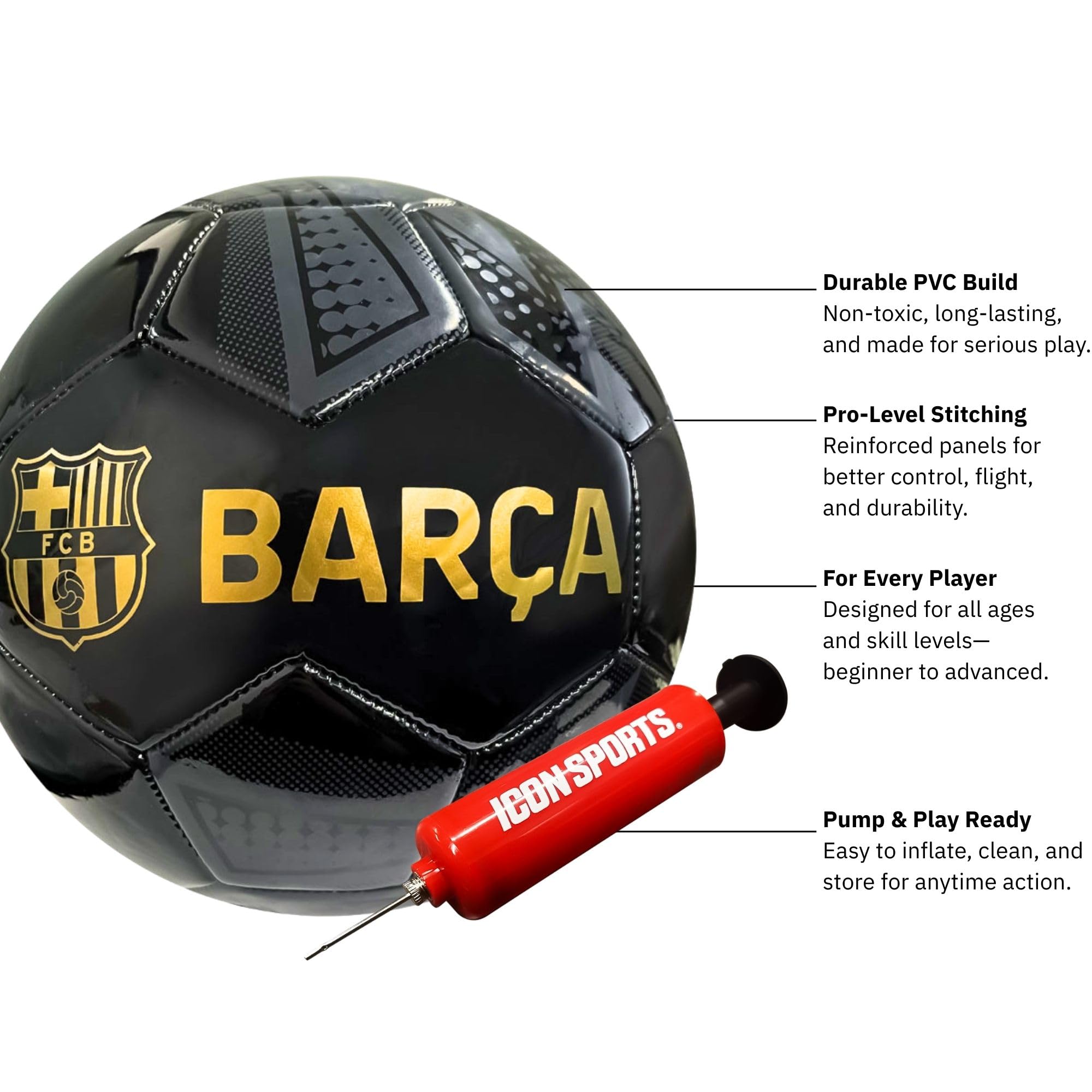 Icon Sports Officially Licensed FC Barcelona Soccer Ball