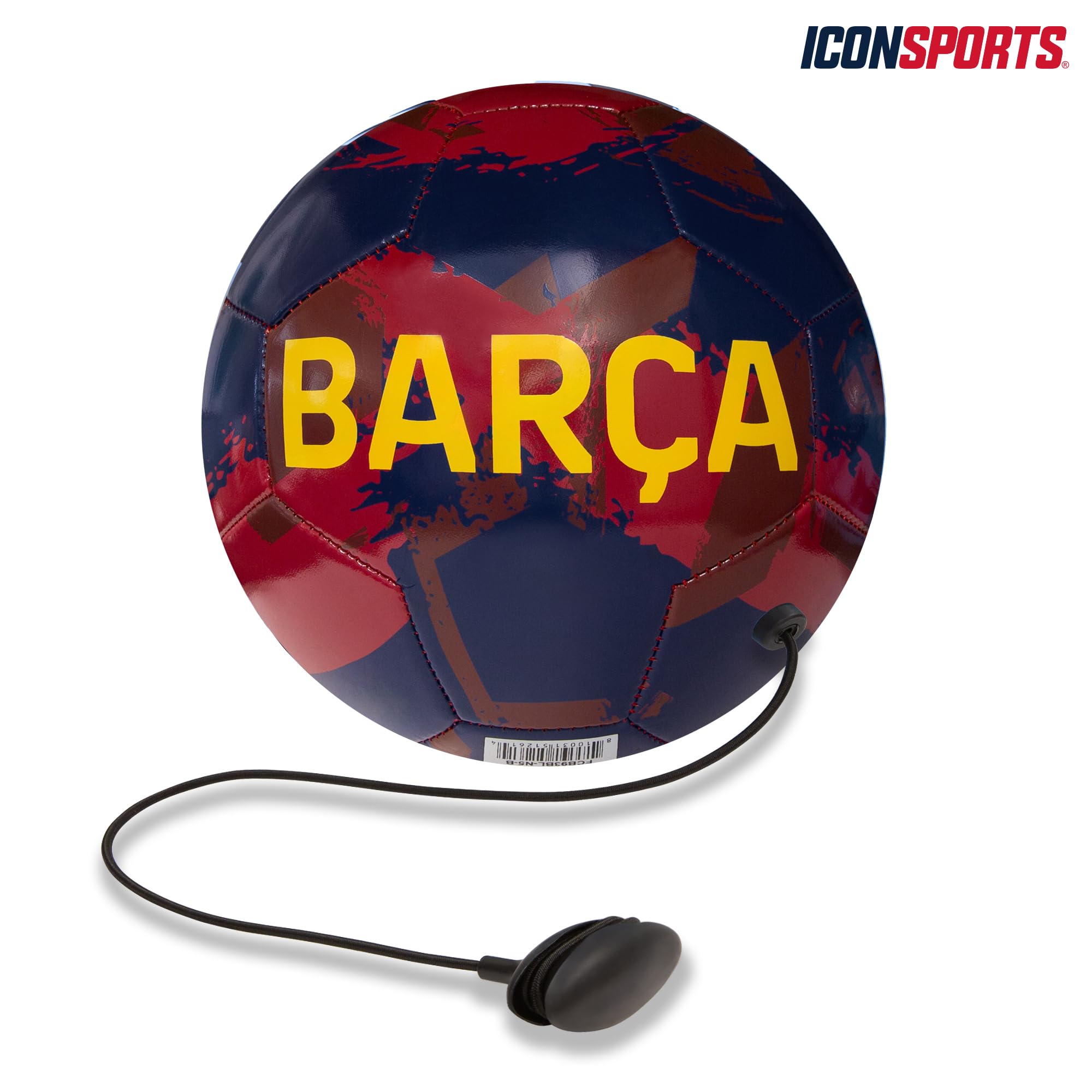 Icon Sports Official Licensed International Clubs Size 5 Training Soccer Ball | FC Barcelona, Navy